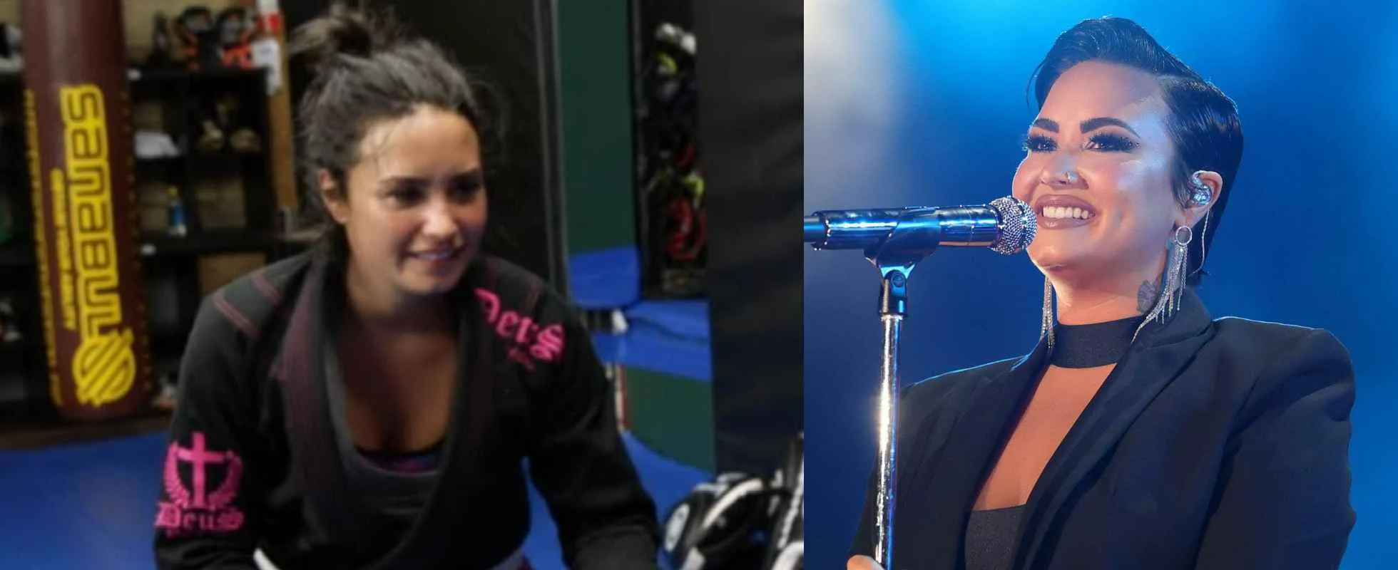 Demi Lovato recibiendo su cinturón de BJJ