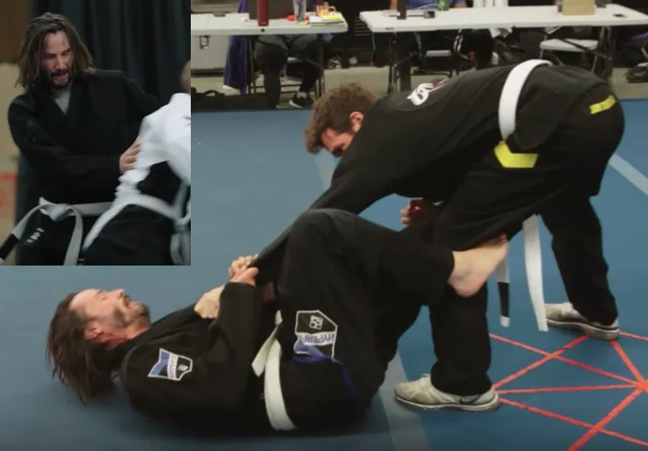 Keanu Reeves entrenando BJJ para la saga John Wick