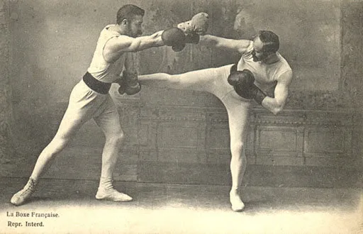 Combate clásico de savate o boxe française